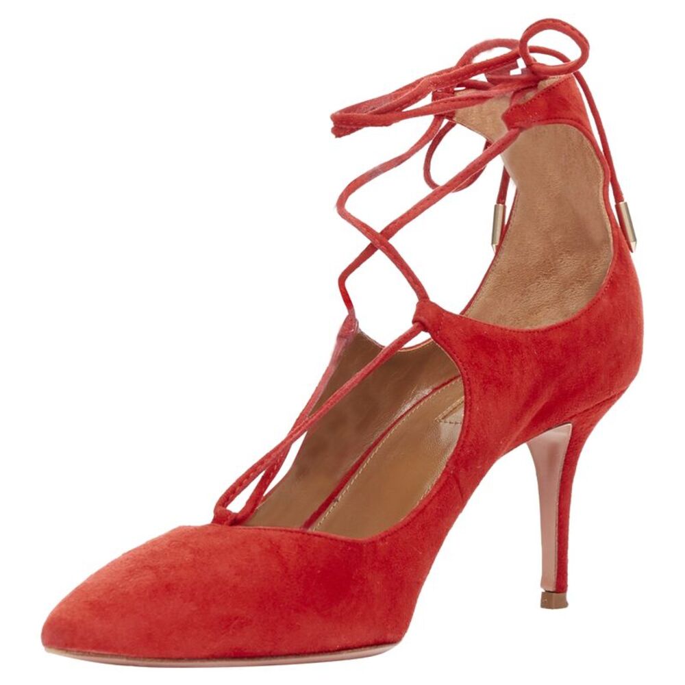 Aquazzura Suede Leather Mid Pumps - Picture 4 of 6